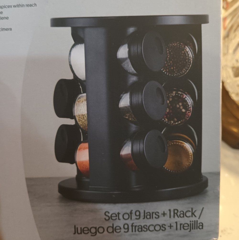 Rotating Black Spice Rack Organizer